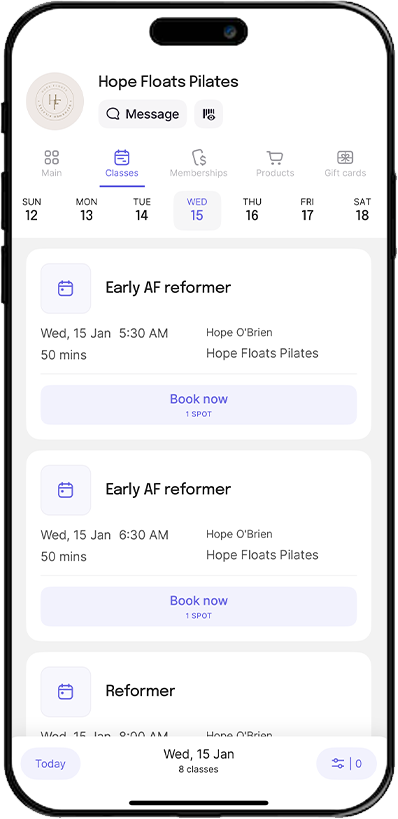 Hope Floats app on iPhone